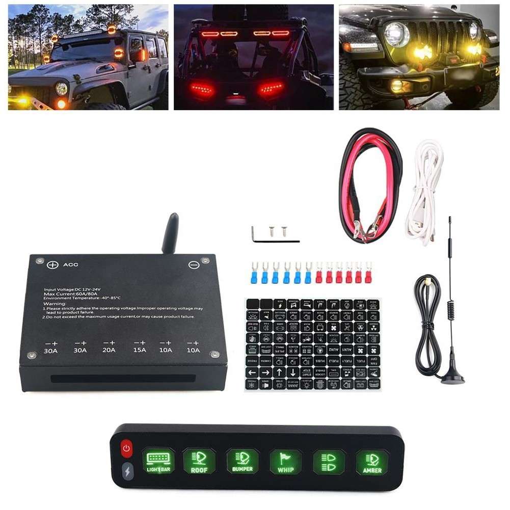 6-way Control Panel Wireless Touch Multi-function Electronic Relay RGB Flashing