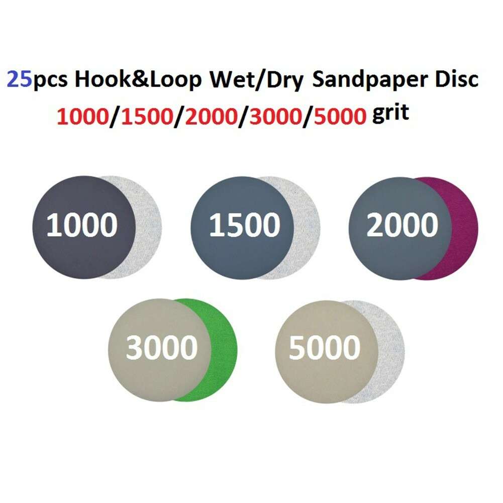 New Sandpaper Attachment 25pcs Wet/Dry 1000 1500 2000 3000 5000 Grit Paper Repla