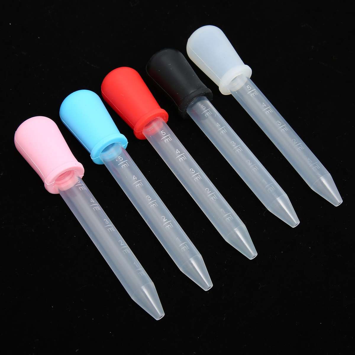 5pcs Liquid Transfer Pipettes Silicone Clear Scale Washable Transparent Cali CHW