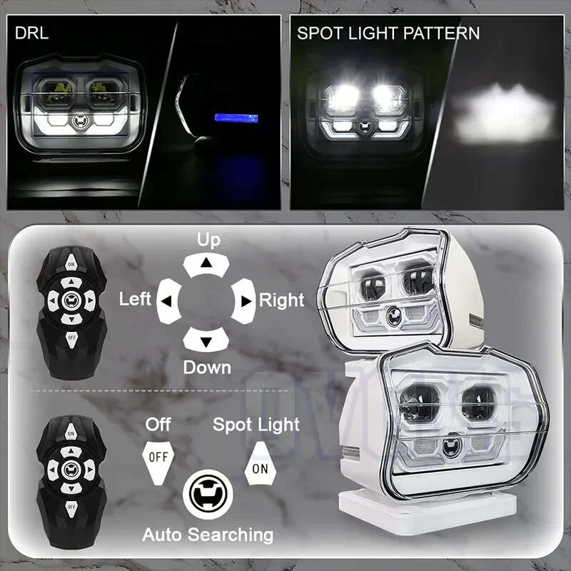 50W Searchlight Wireless Spotlight Magnetic LED Remote Control Marine Boat Car
