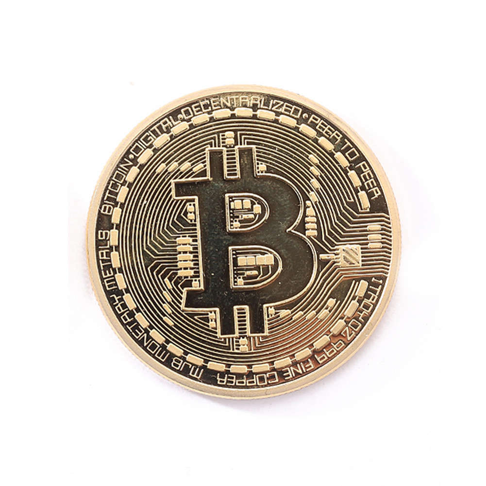 Bitcoin Collectible Golden Iron Commemorative Coin Gold Plated
