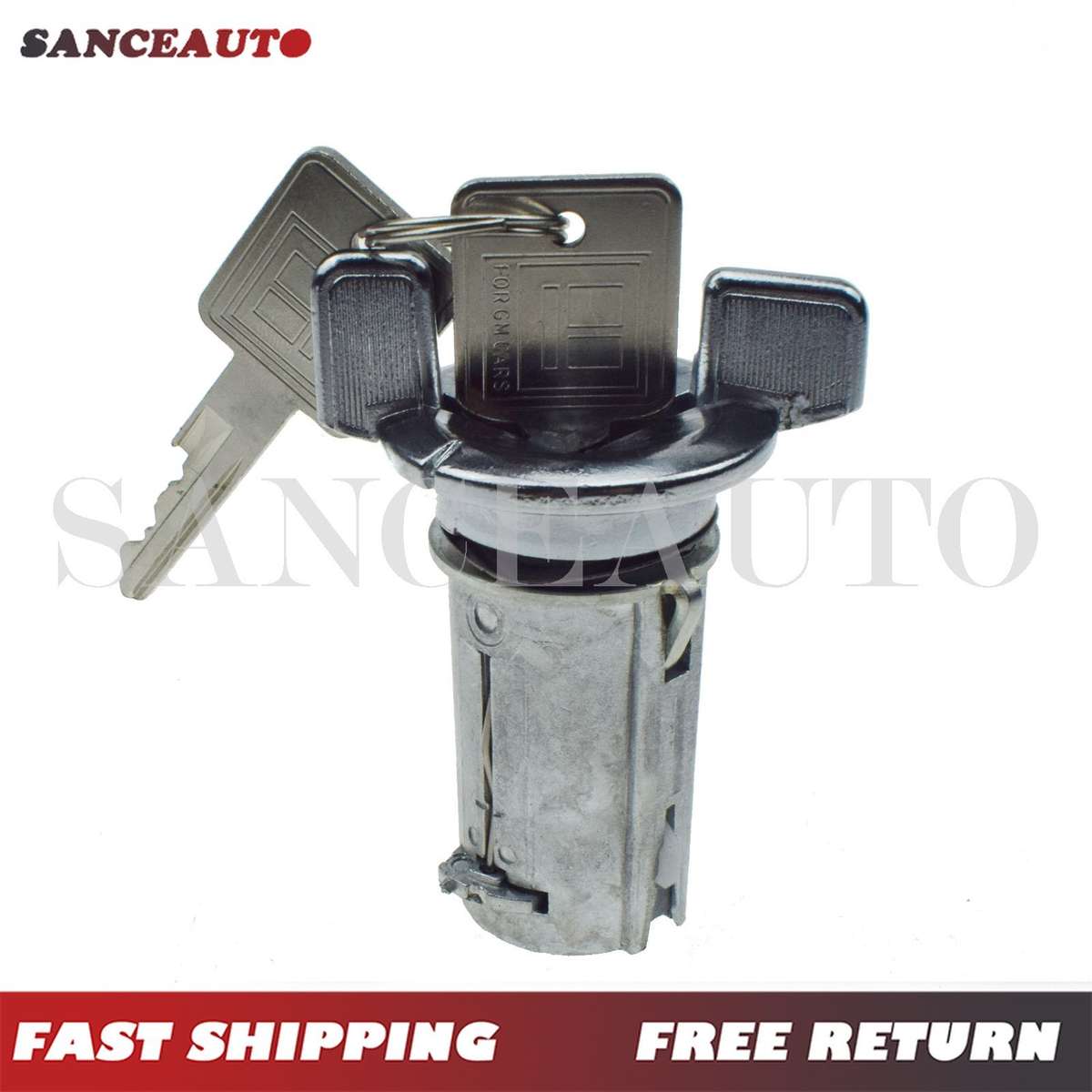 Chrome Ignition Switch & Trunk Lock Key Cylinder Set W/ Keys FOR Buick Cadillac