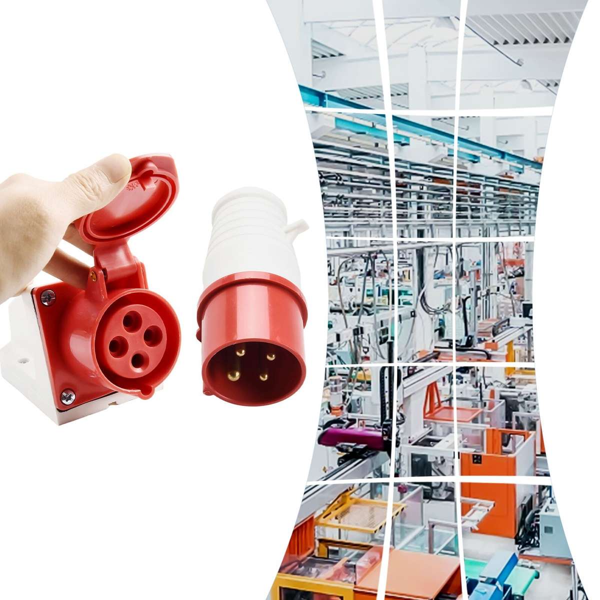 380~415V Industrial Plug And Socket 4core 4P 16A Electrical Connector IP44