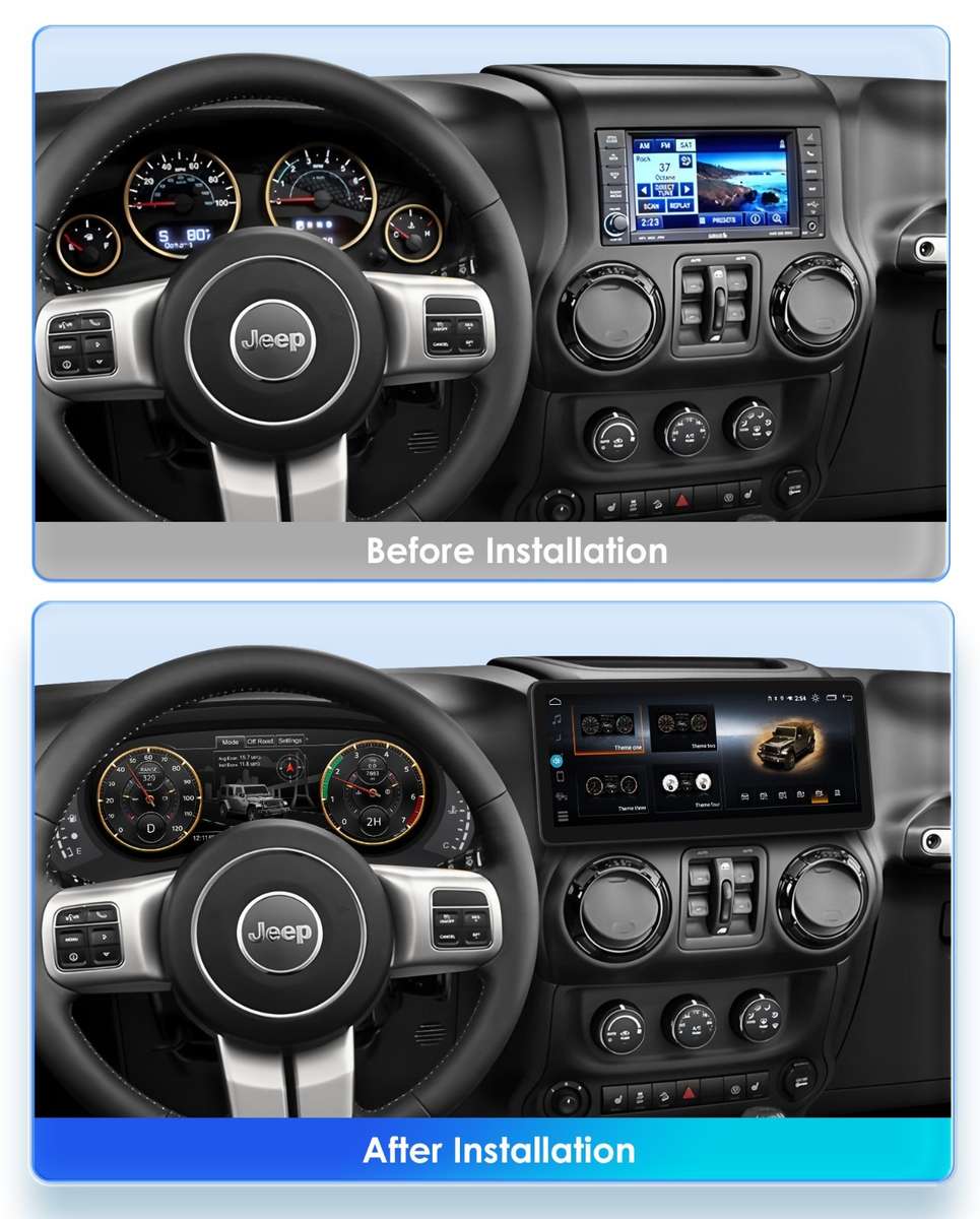 12.3" Android 13 Car Play Radio Stereo GPS 8Core For Jeep Wrangler JK 2011-2018