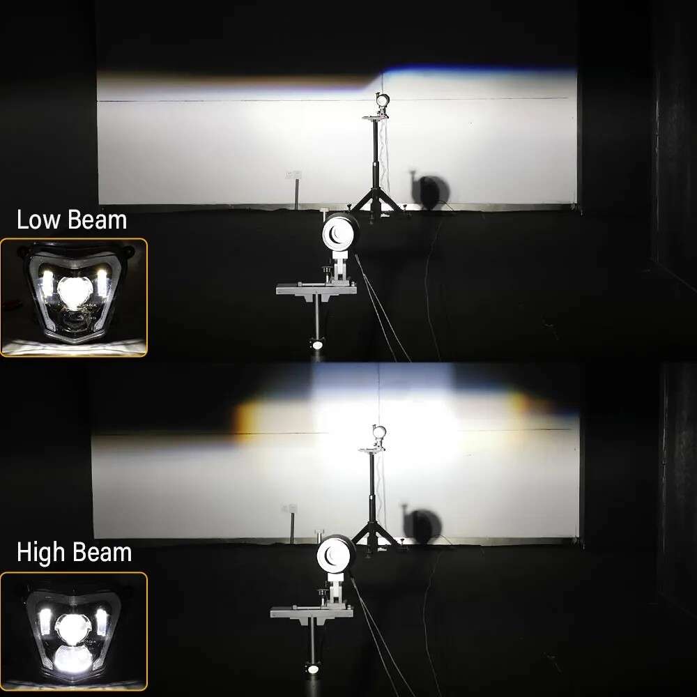 LED Headlight Hi/Low w/Angel Eyes DRL Assembly Kit For KTM Duke 690 2012-2019