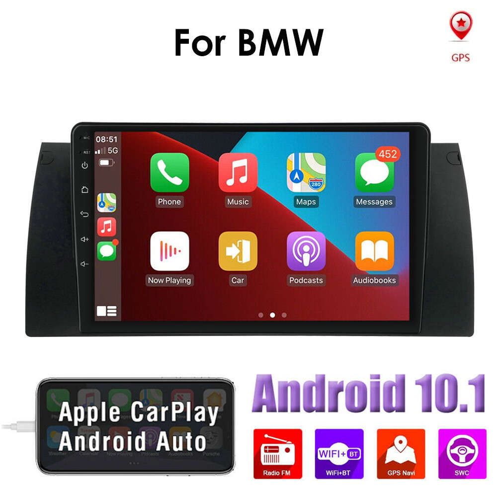 for BMW E39 X5 E53 9" Android11 CarPlay Radio Navi GPS Car Stereo WiFi RDS 2+32G