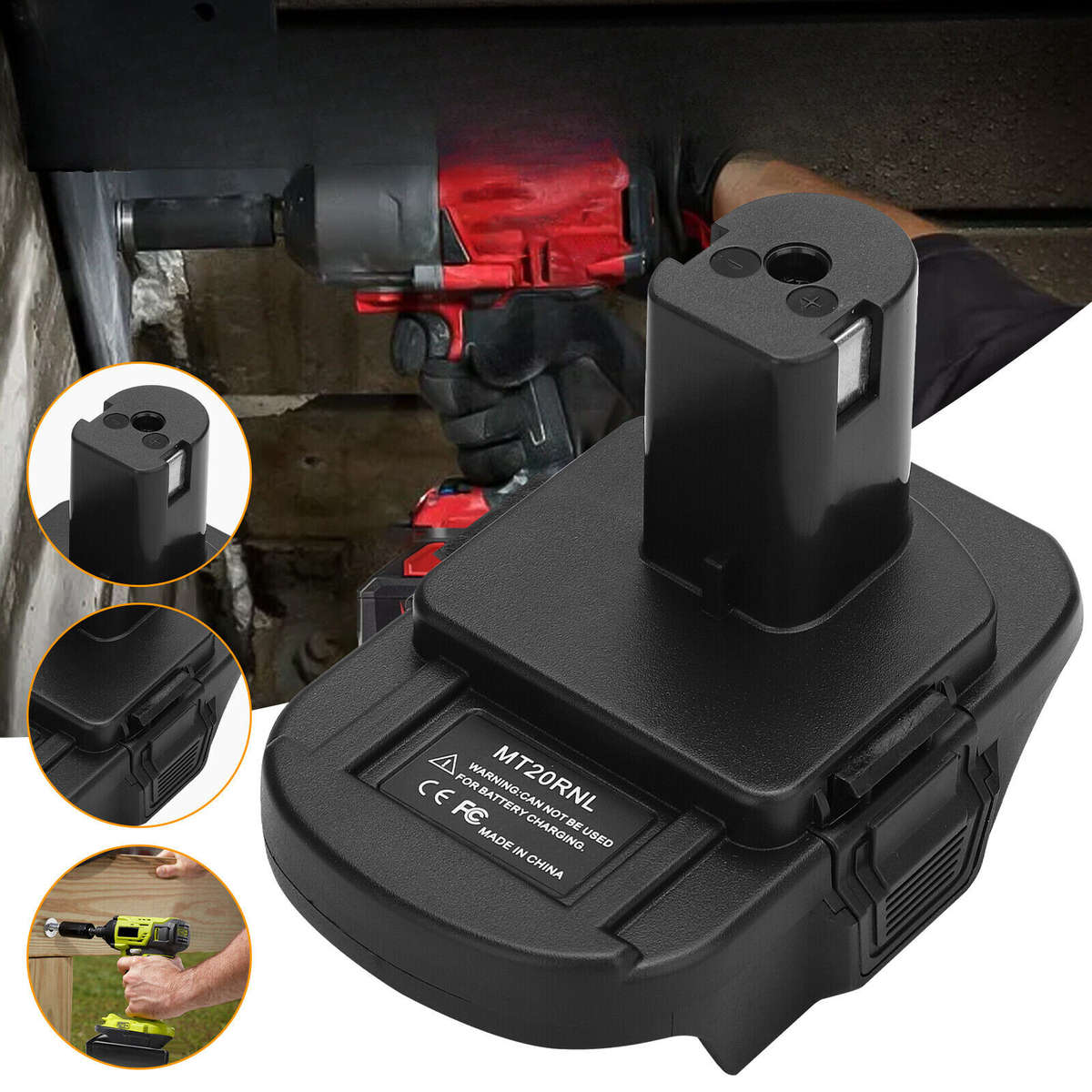 Battery Adapter MT20RNL for Makita Li-ion Batteries Convert for Ryobi 18V Tools