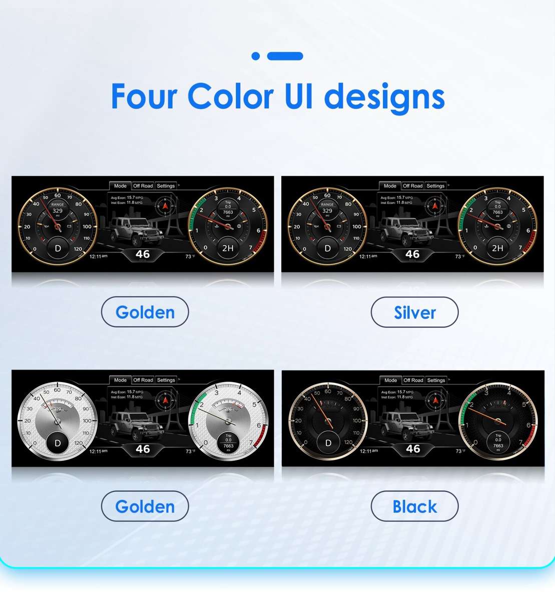 12.3" Display For Jeep Wrangler 2011-2017 Digital Cluster Instrument Speedometer