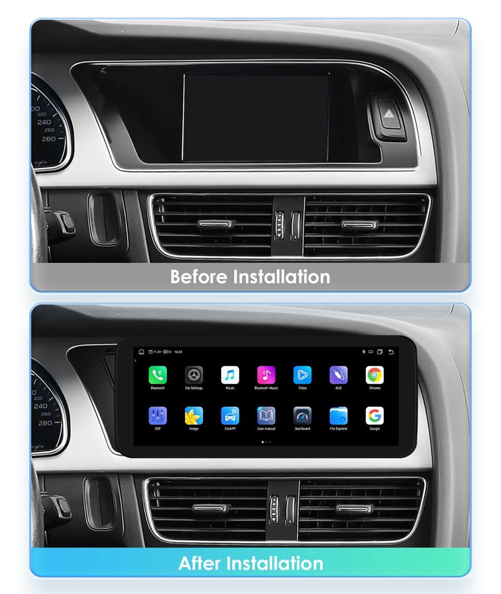 10.25" TouchScreen Carplay for AUDI A4 A5 2009-2016 Headunit Radio BT Android 13