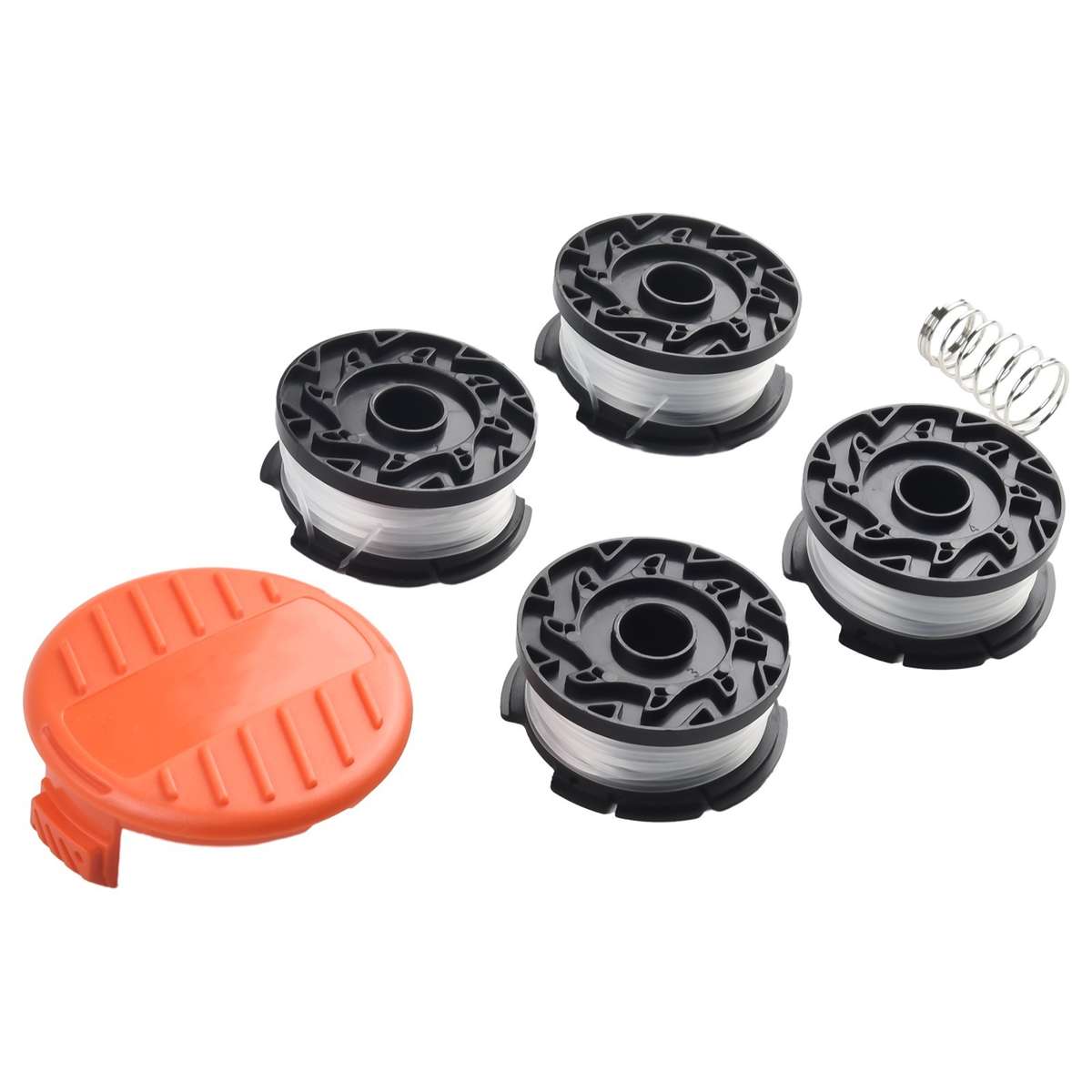 4 Pack Trimmer-Spool & Cap & Spring Set For Black & Decker LST300 LST400 LST420
