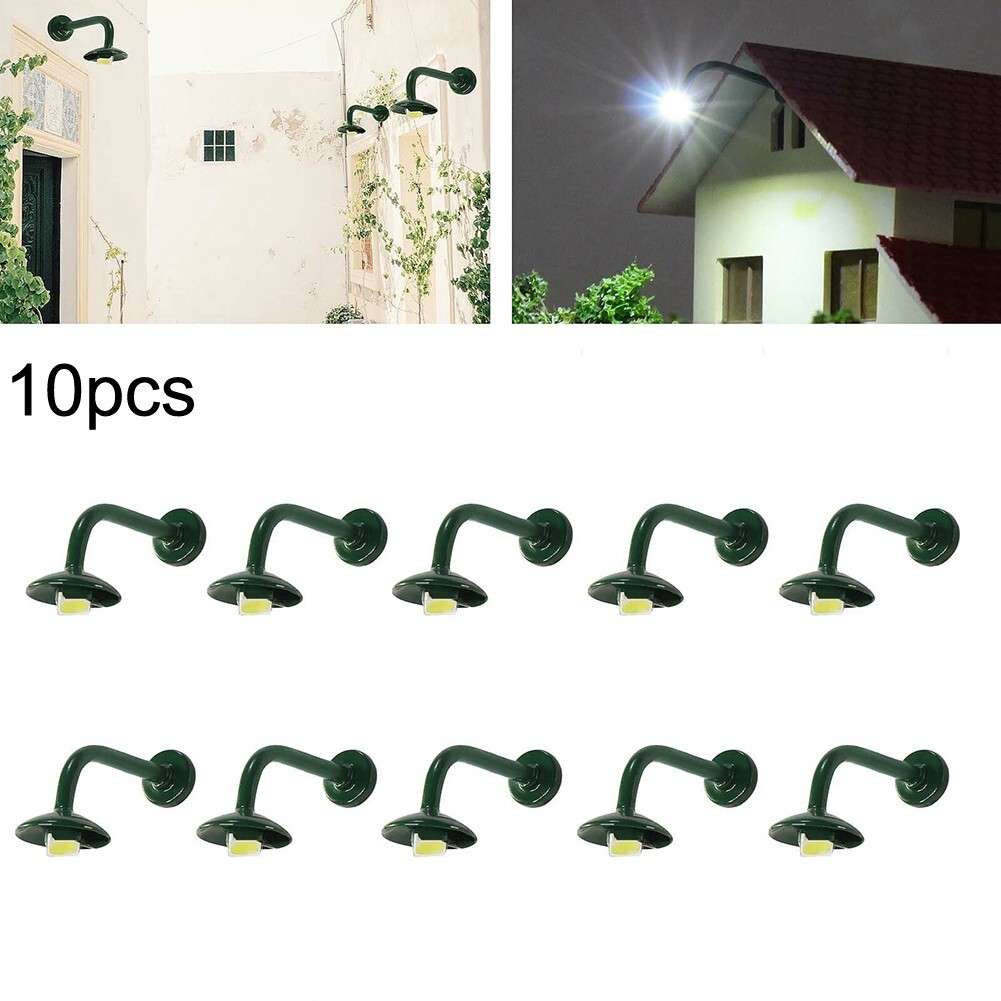 10x HO Scale 1:87 Street Bracket Lights Model Wall Lamp Posts LED-Building-K