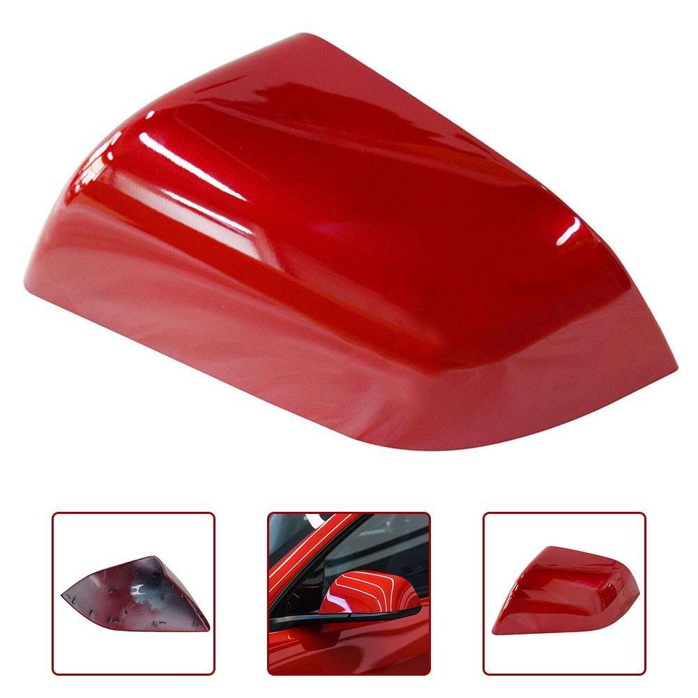 PremiumQuality Red Left Driver Side Mirror Cover For Tesla Model 3 2017 2021