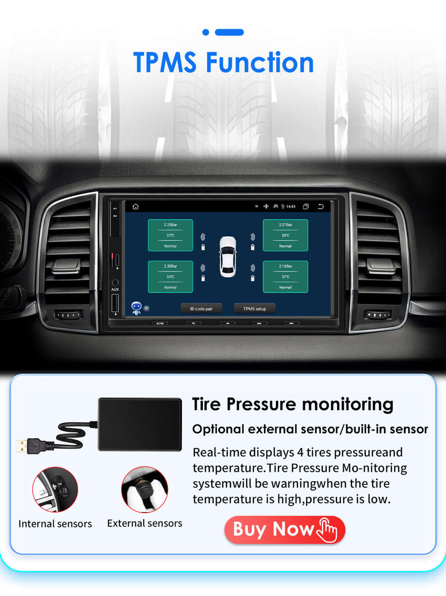 7" 2 Din Android 12 Universal Car Stereo CarPlay GPS Radio WiFi Player 4+32G AUX