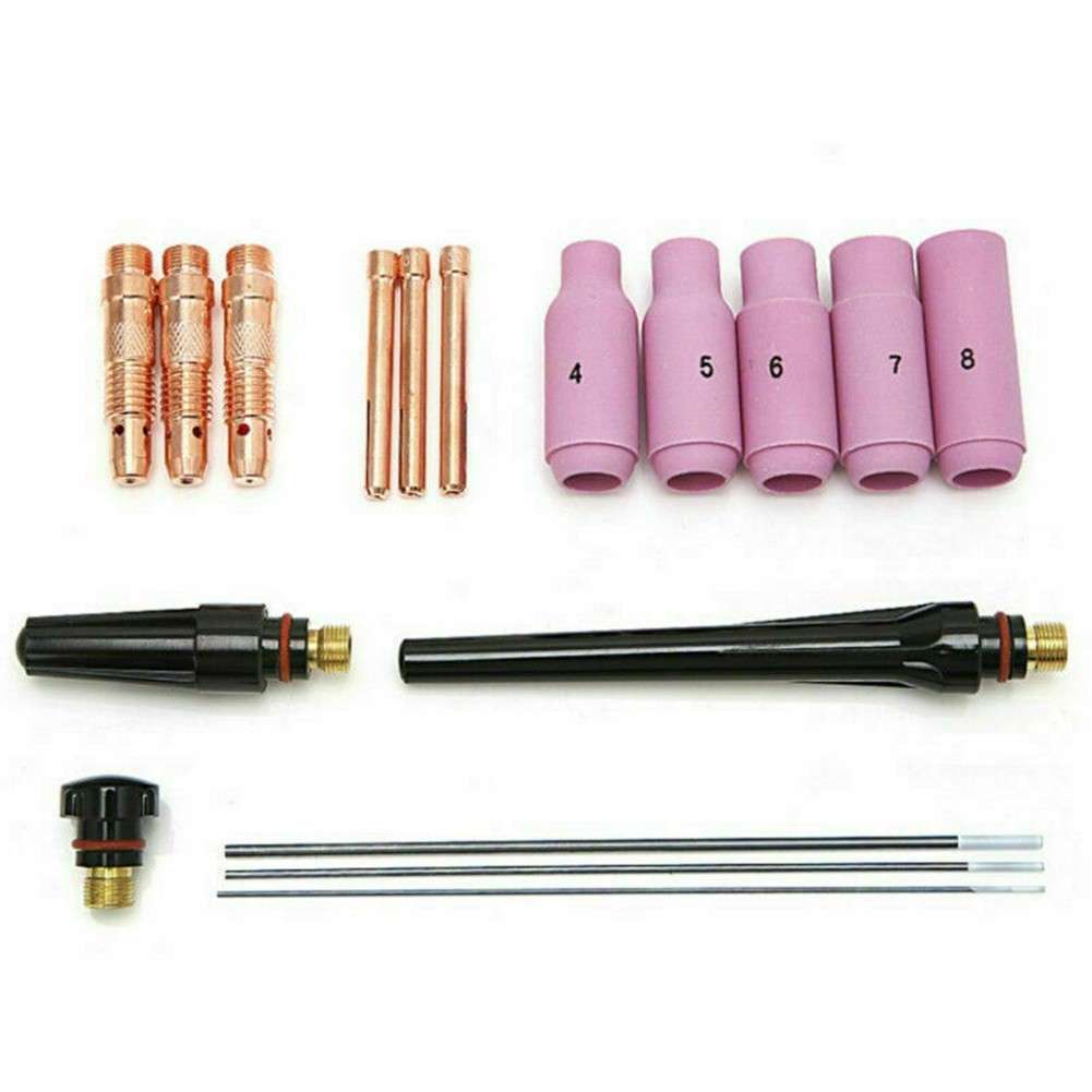 17 Piece TIG Welding Torch Consumables Kit Fits WP 17 18 And 26 Models