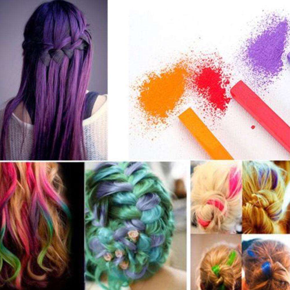 Dye Chalk 12 Colors Non-toxic Temporary Salon Kit Chalk Pastel Hair Style