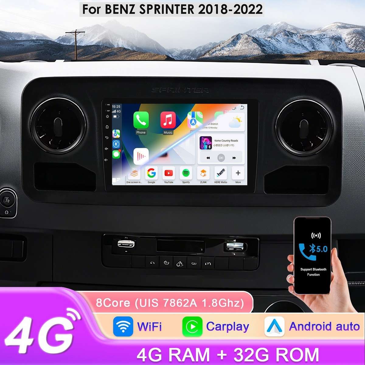 10" Android 14 Car Stereo Carplay For Benz Sprinter 2018-2023 GPS Navi DSP 8Core