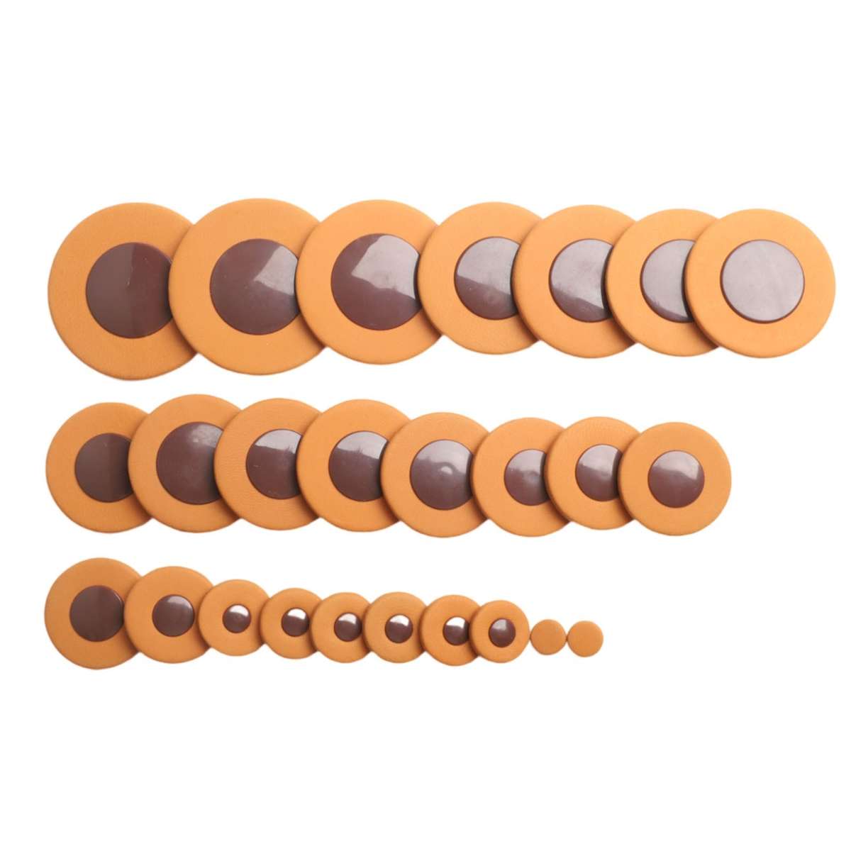 Complete Set Of 25 PCS Brown Saxophone Leather Pads For Tenor Sax Replacement