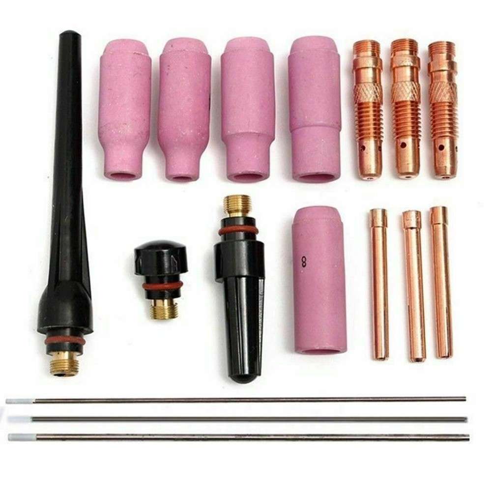 17 Piece TIG Welding Torch Consumables Kit Fits WP 17 18 And 26 Models