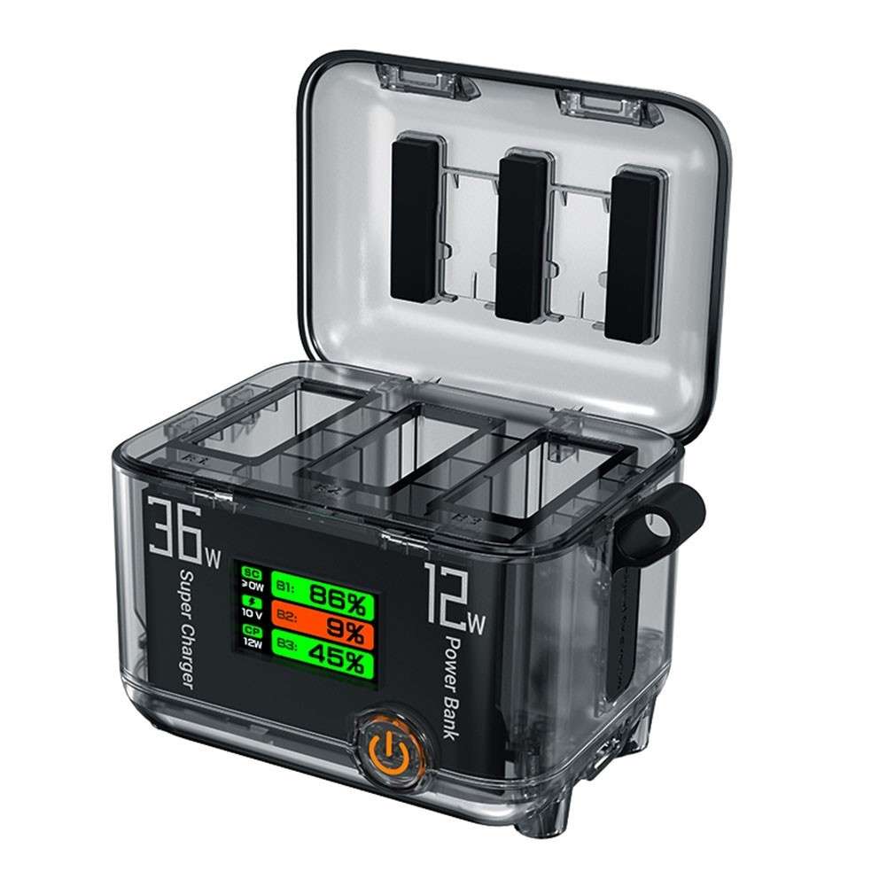 For DJI Action 5Pro Fast Charging Manager Two-Way Charger TFT LCD Color Display