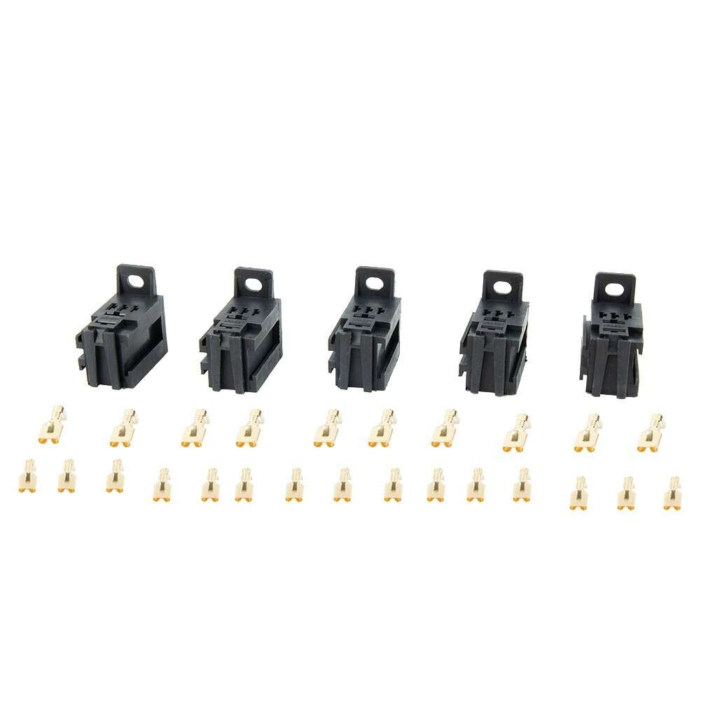 5pcs Automotive Relay Socket Micro 60AMP 5-Pin With 25x Copper Terminals