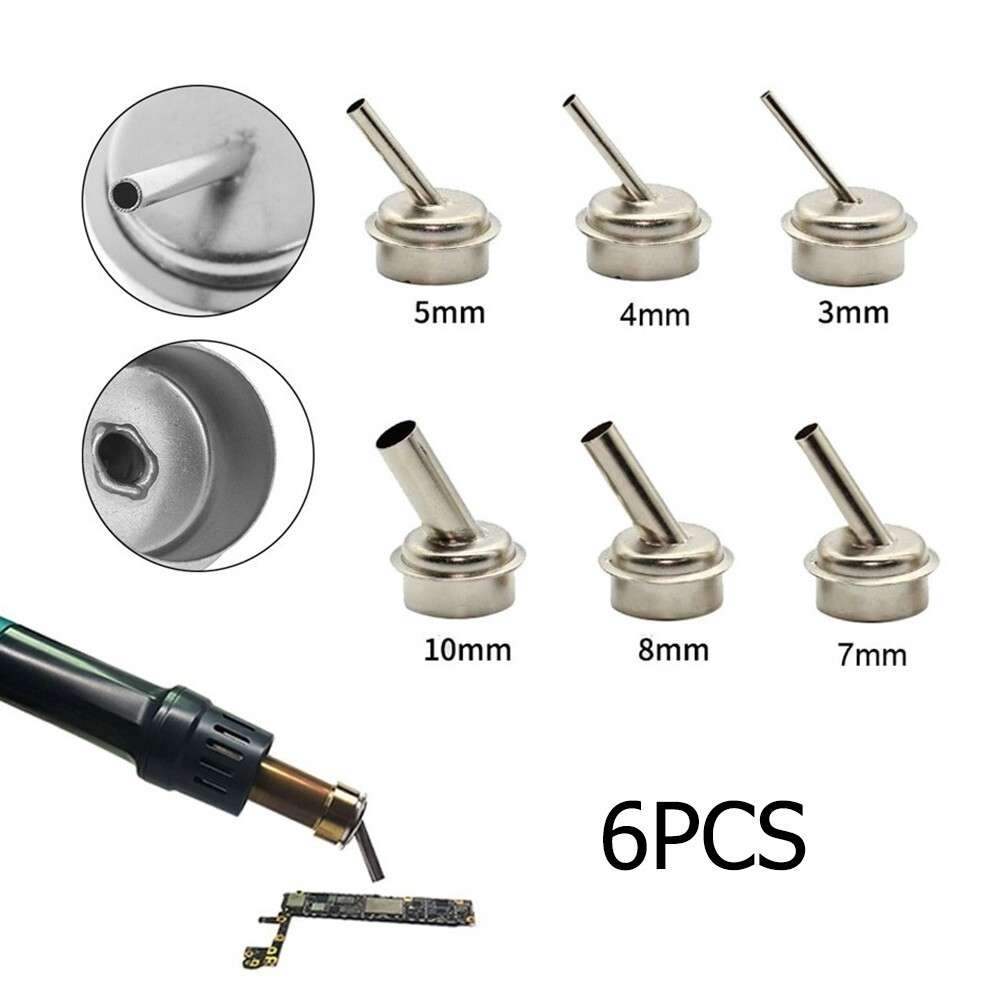 Curved Hot Nozzle 6pcs Bent Curved For QUICK 861DW Hot Air Rework Station