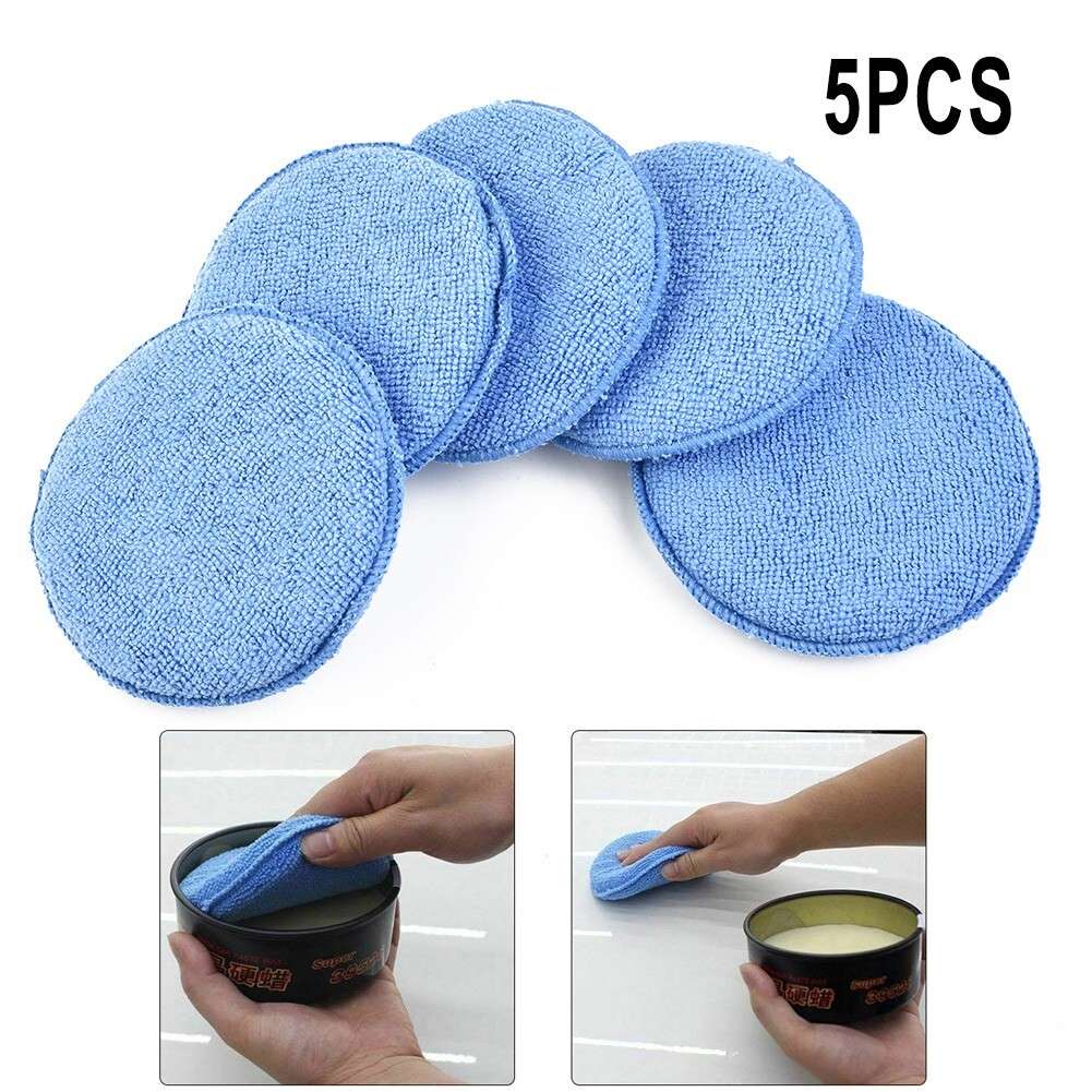 5 Wax Microfiber Applicator Car Sponge Pad Polishing Pads Soft Care Auto