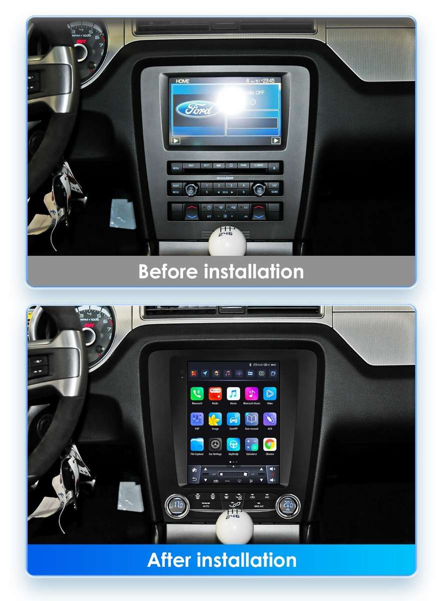 For 2010-2014 Ford Mustang 9.7" Vertical Screen Android Radio Stereo GPS Carplay