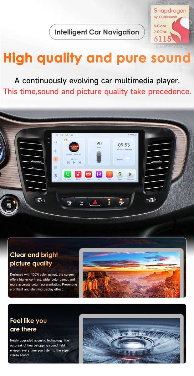 Android 14 8Core For Chrysler 200 200C 2015-2019 CarPlay Car Radio Stereo 6+64GB