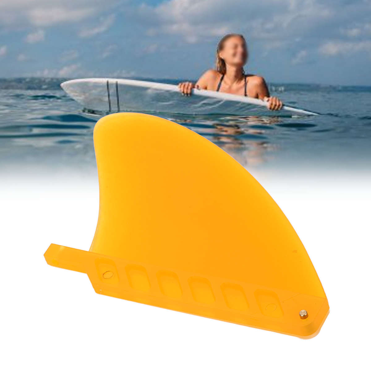 4Inch Surfboard Fin PVC Longboard Paddle Board Large Tail Fin Accessory CW