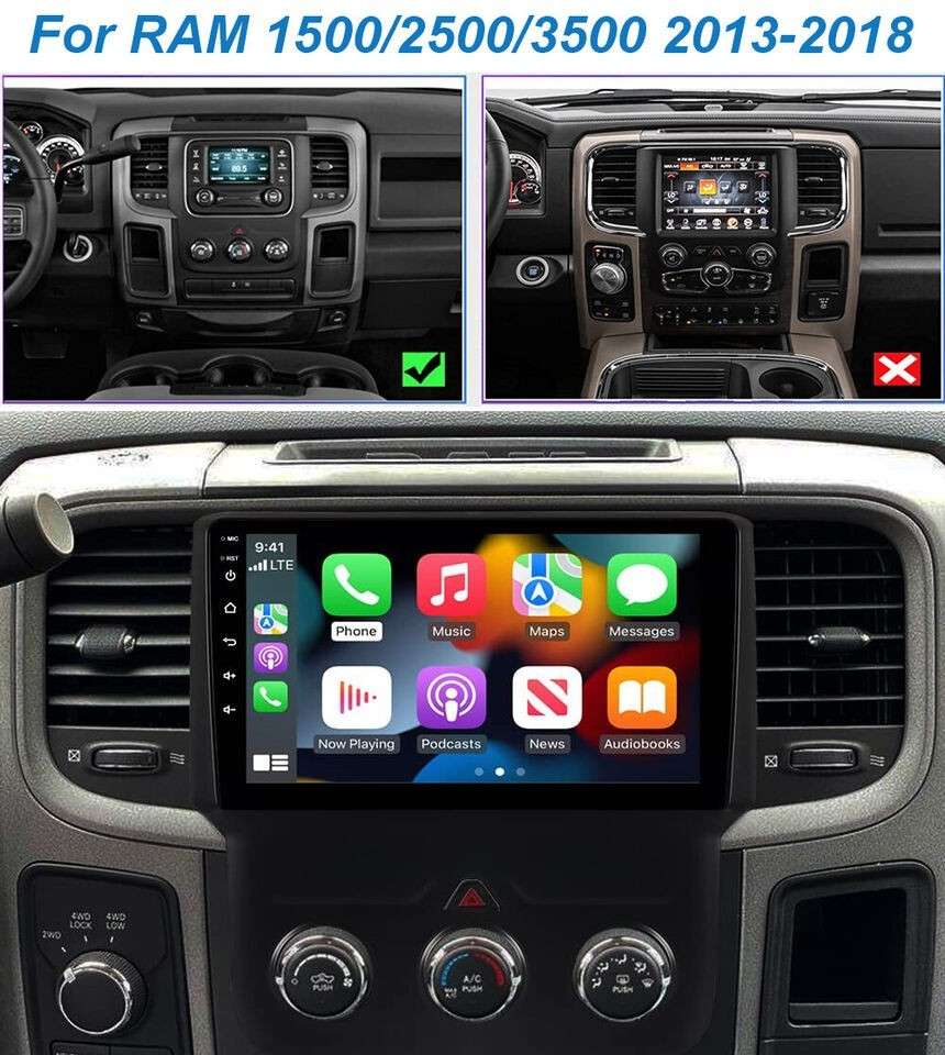 For Dodge Ram 1500 2500 3500 Android 13 Car Radio Stereo 2+32G WiFi GPS Auto A/C
