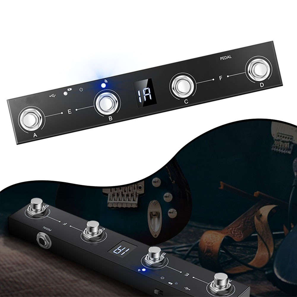 Portable Chocolate For MIDI Footswitch Controller Rechargeable 4Buttons Pedal