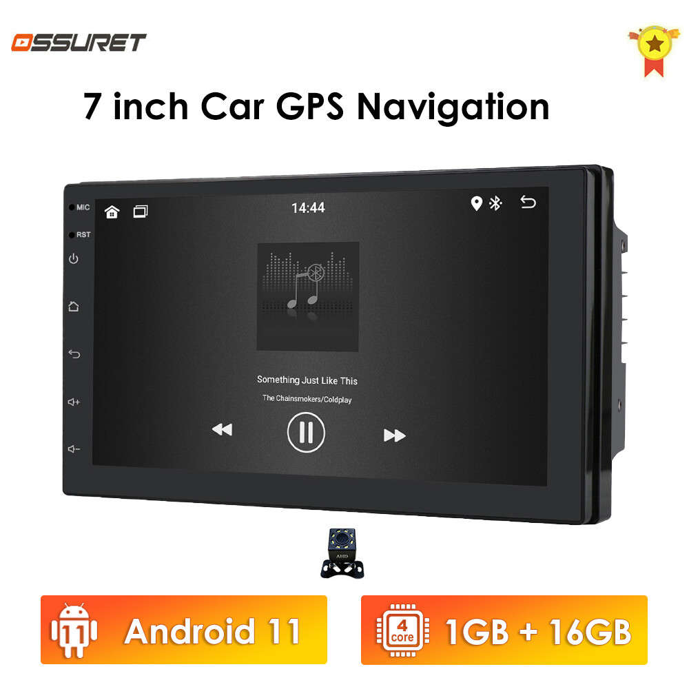 7"Backup Camera+GPS Double Din Car Stereo Radio No DVD Player Bluetooth with Map