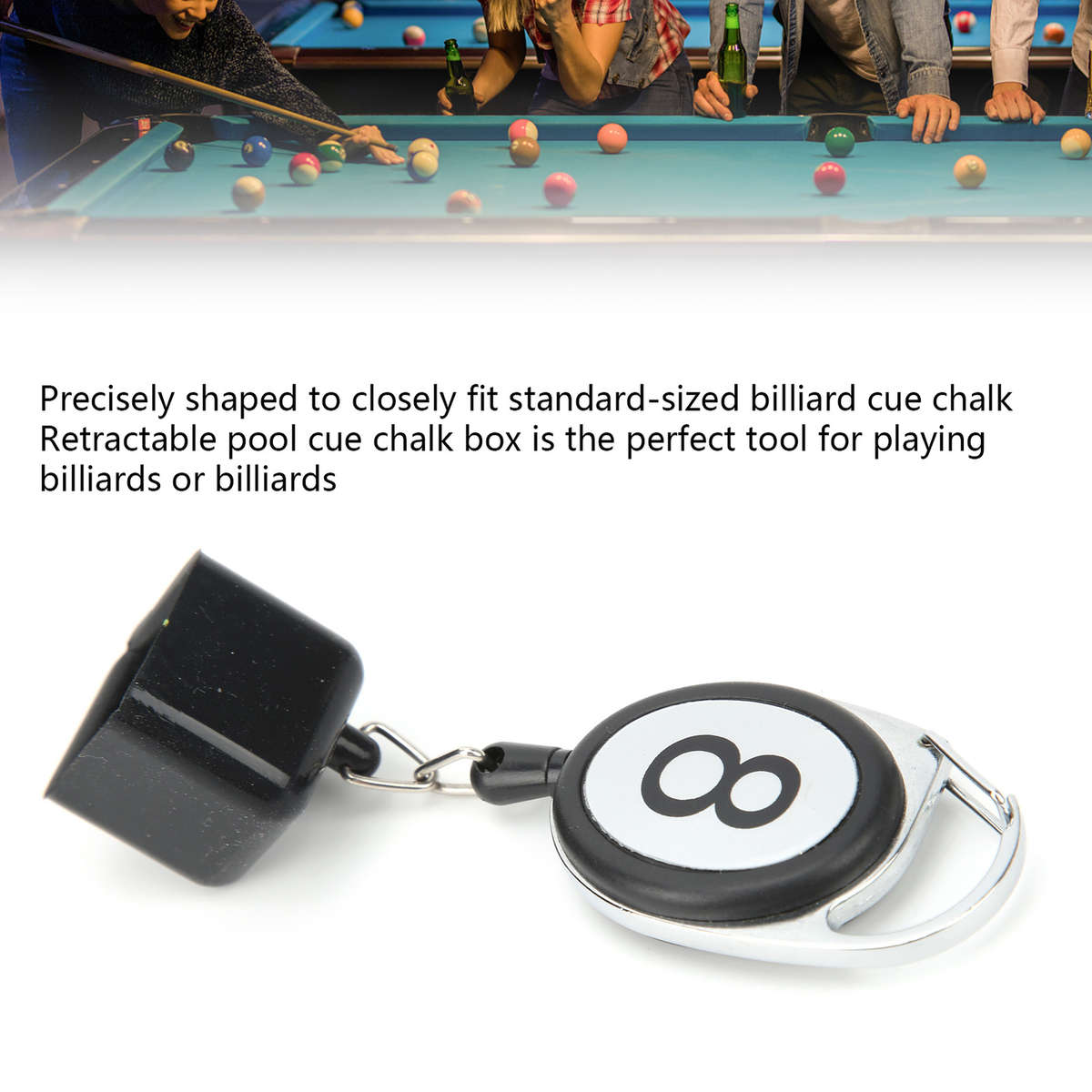 Portable Retractable Billiards Snooker Pool Chalk Holder Retractable
