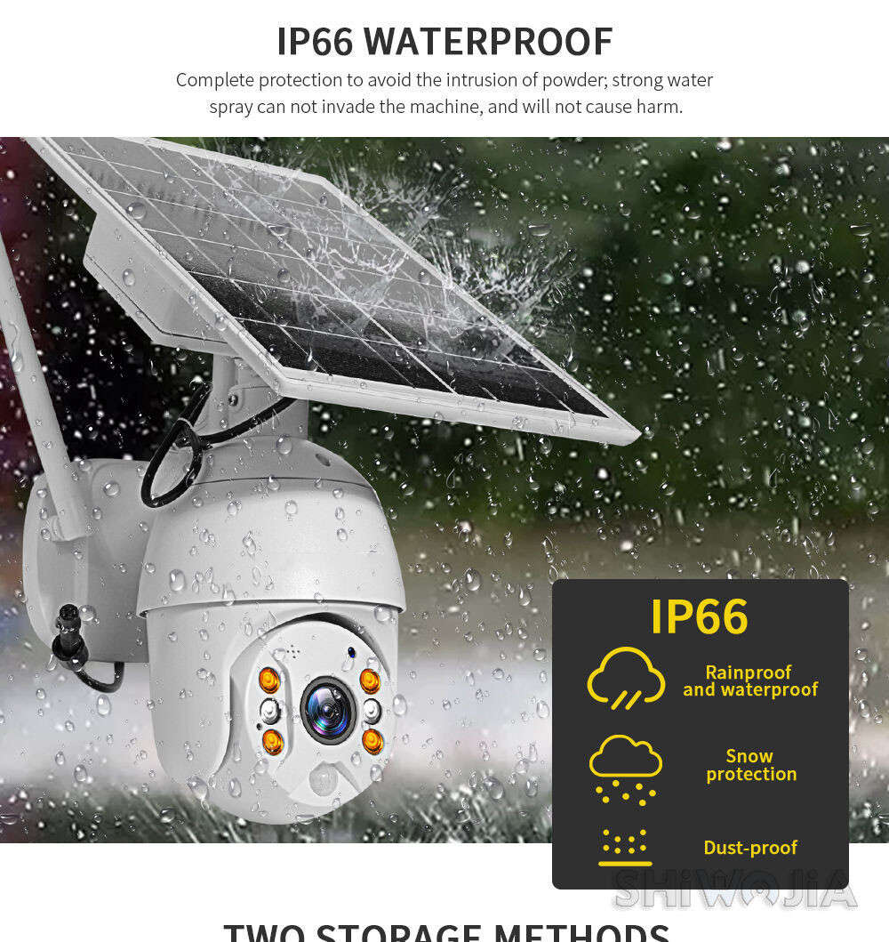 24/7 Solar Powered 4G Security 128GB Flood Light LED PTZ Home Camera Outdoor