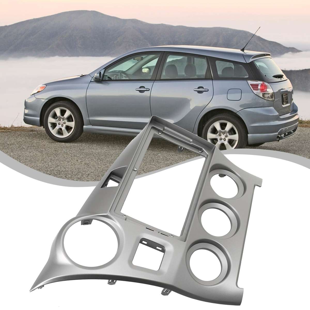 9-inch Car-Radio Stereo Fascia Frame Panel,Silver For Toyota For MATRIX 2009-14