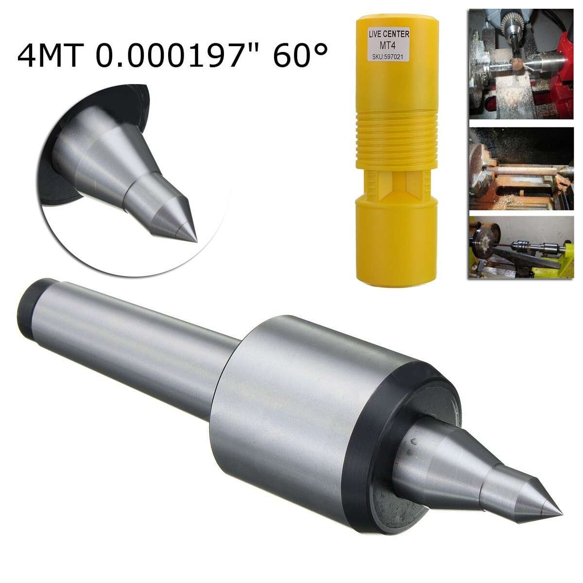 HOT! MT4 Live Center for MORSE Taper Precision 0.000197 CNC Long Spindle