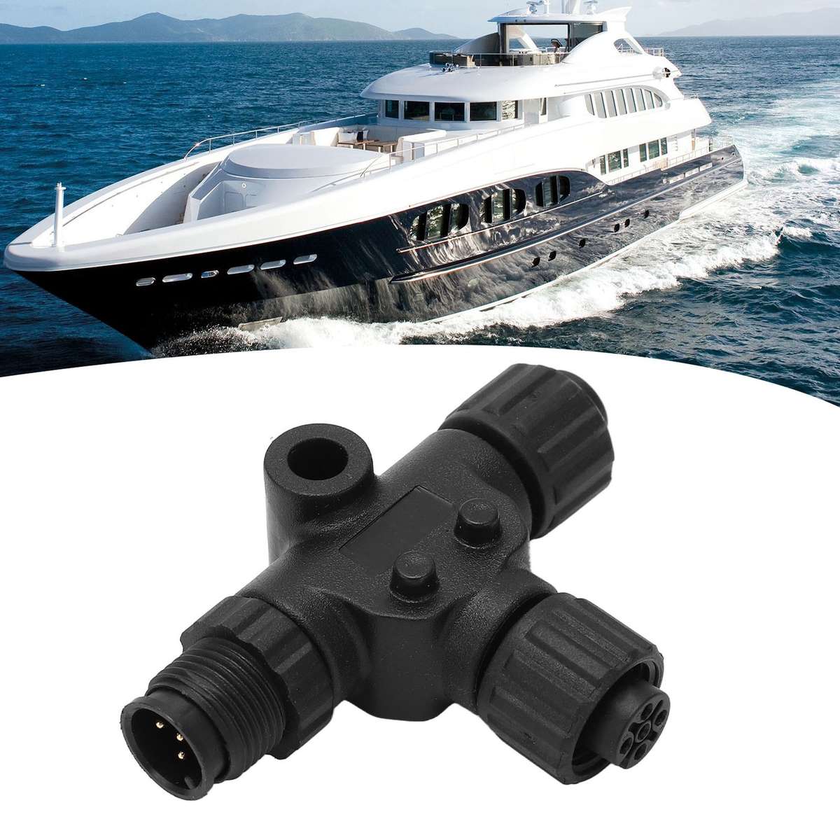 For NMEA 2000 T Connector 3 Port 5Pin M12 Thread IP67 For Networks CHW