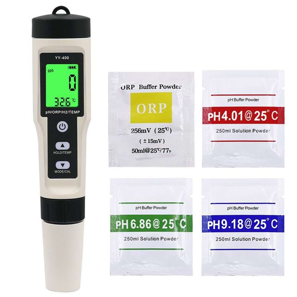 Portable 4 In 1 Hydrogen-Rich Test Pen PH/ORP/TEMP Water Quality Meter Tester RA
