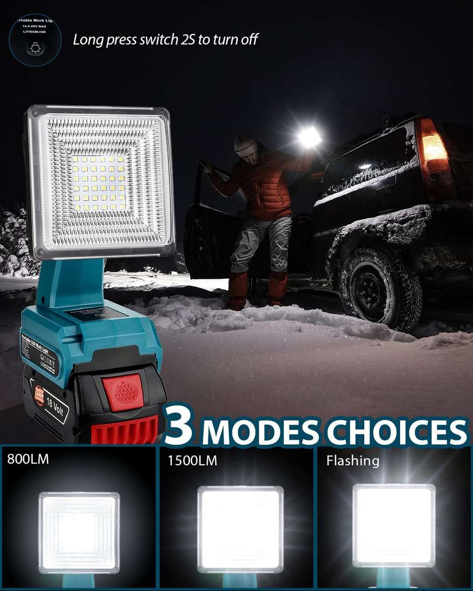 Cordless LED Work Light for Bosch 18v Emergency Lamp Jobsite Light Flashlight