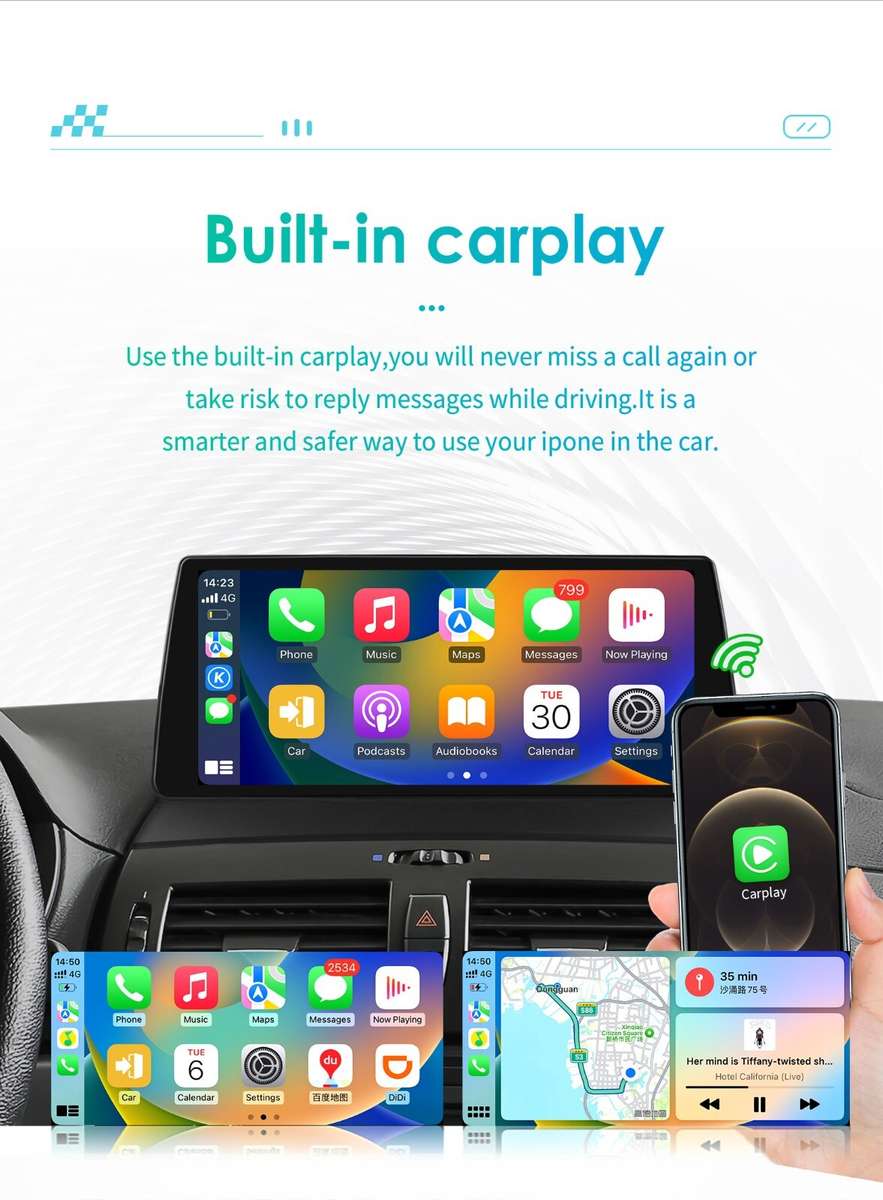 8Core Android 12 10.33" CarPlay Stereo Radio 4GB GPS Navi For BMW X3 E83 2004-10