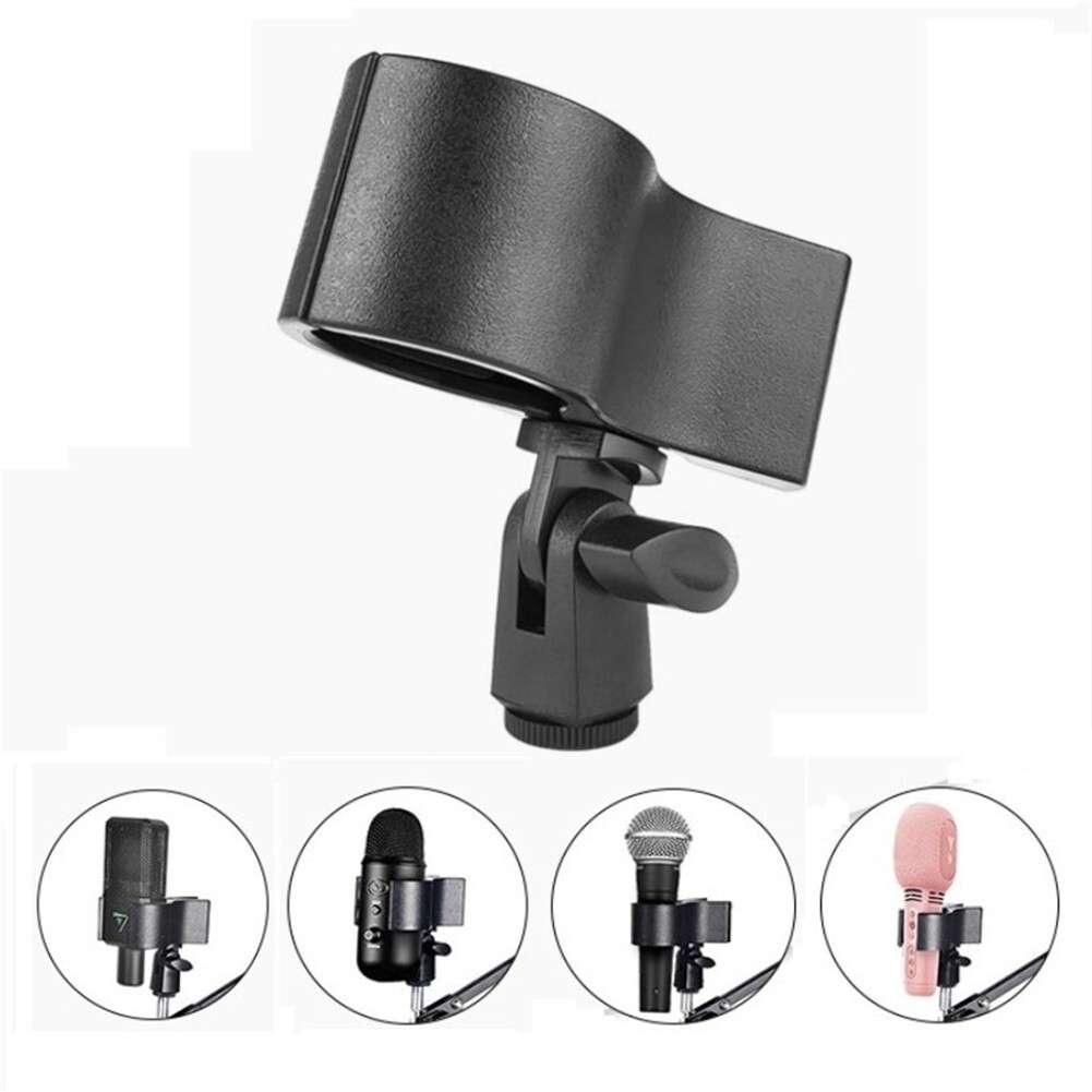 Large Microphone-Clip Clamp Holder With 3/8 Adapter For 3.2-6.8CM Mic
