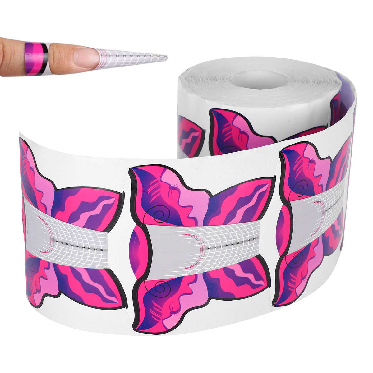 300Pcs Long UV Gel Nail Forms Self Adhesive Nail Art Extension Sticker Manic CHW
