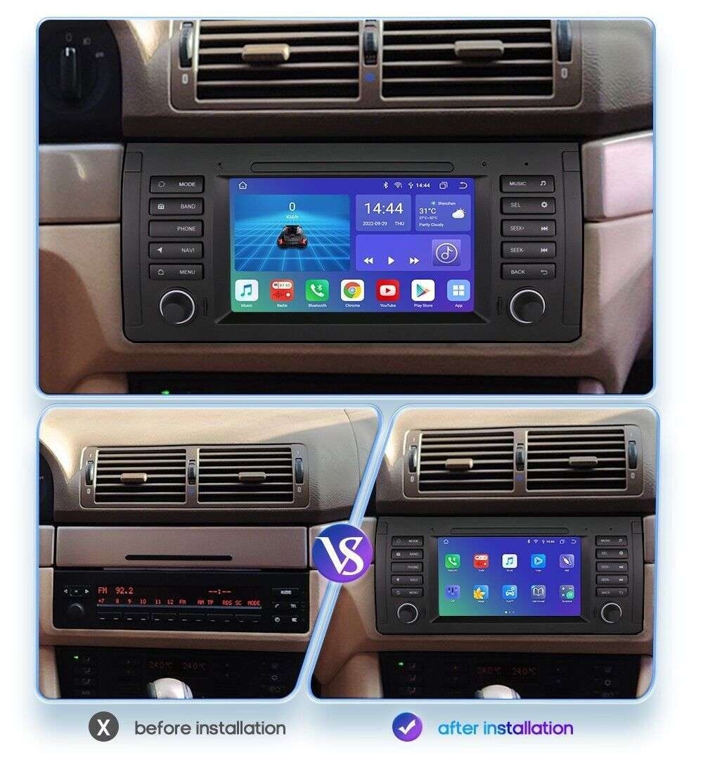 For BMW 5 Series E39 E53 Android 12 7" Car Stereo 2+32GB GPS Radio WiFi CarPlay