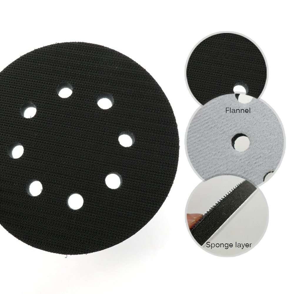 5 Inch 8-Hole Soft Sponge Interface Pad Hook&Loop Sanding Discs for Sanding Pads