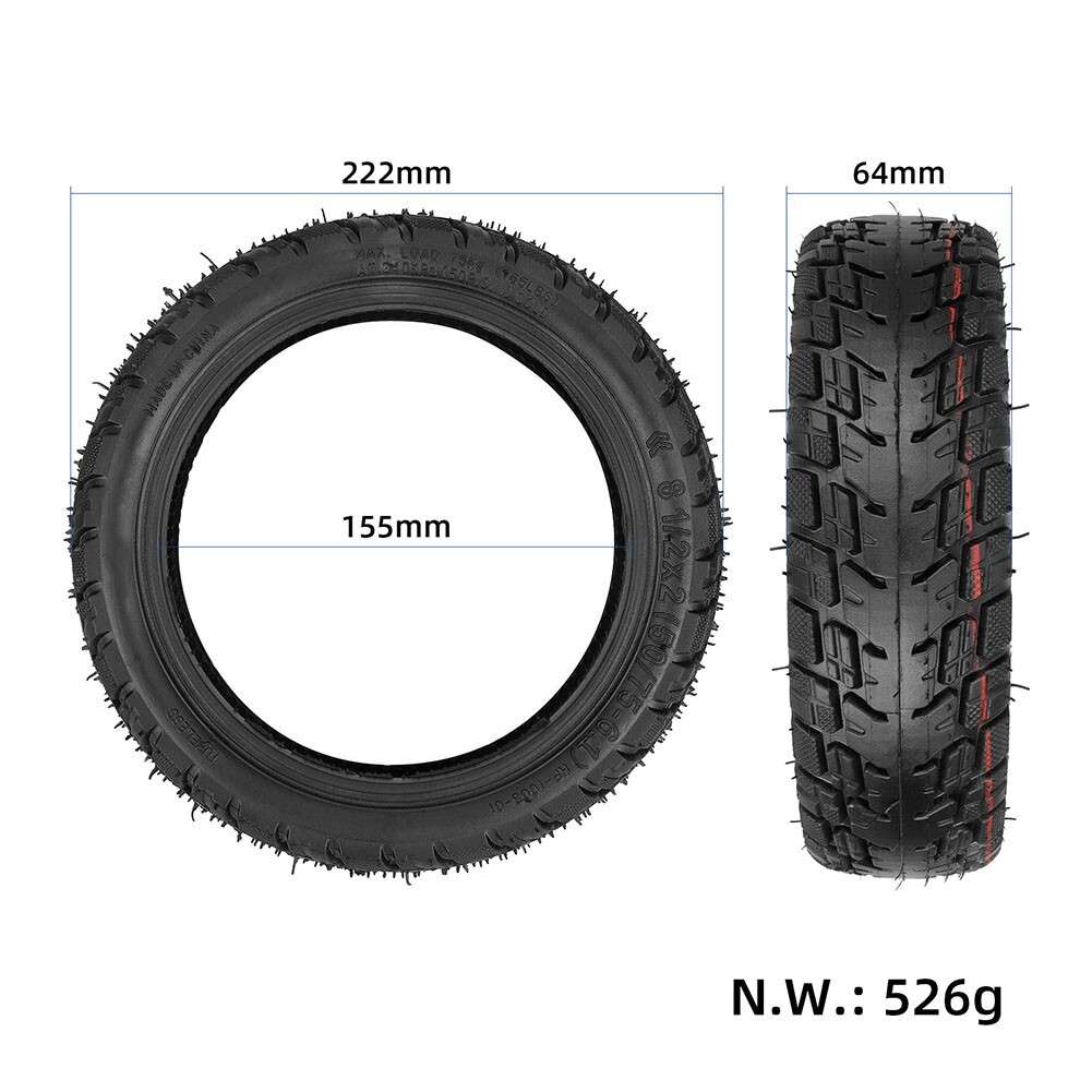 8 1/2*2 Electric Scooter Tire 50/75-6.1 Off-road Tubeless Tyre For