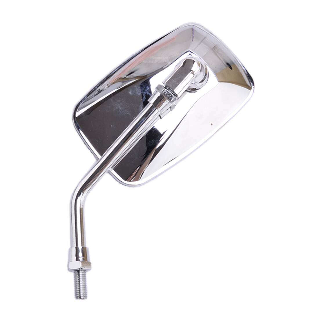 Pair Motorcycle Rectangular Side Mirror 10mm Fit For Honda Suzuki Kawasaki