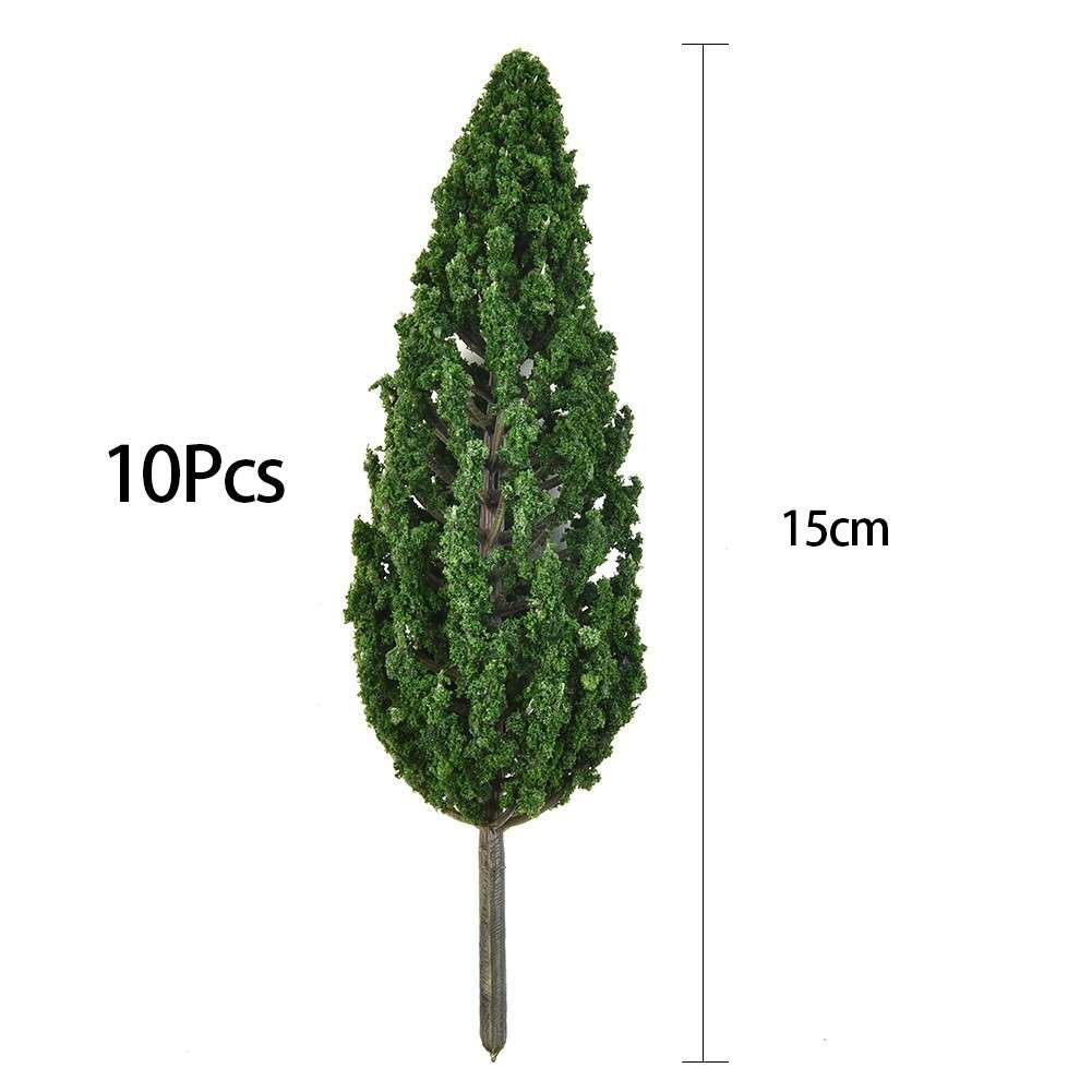 10x 15cm Model Pine Trees Green For O G Scale Railway Scenery Layout