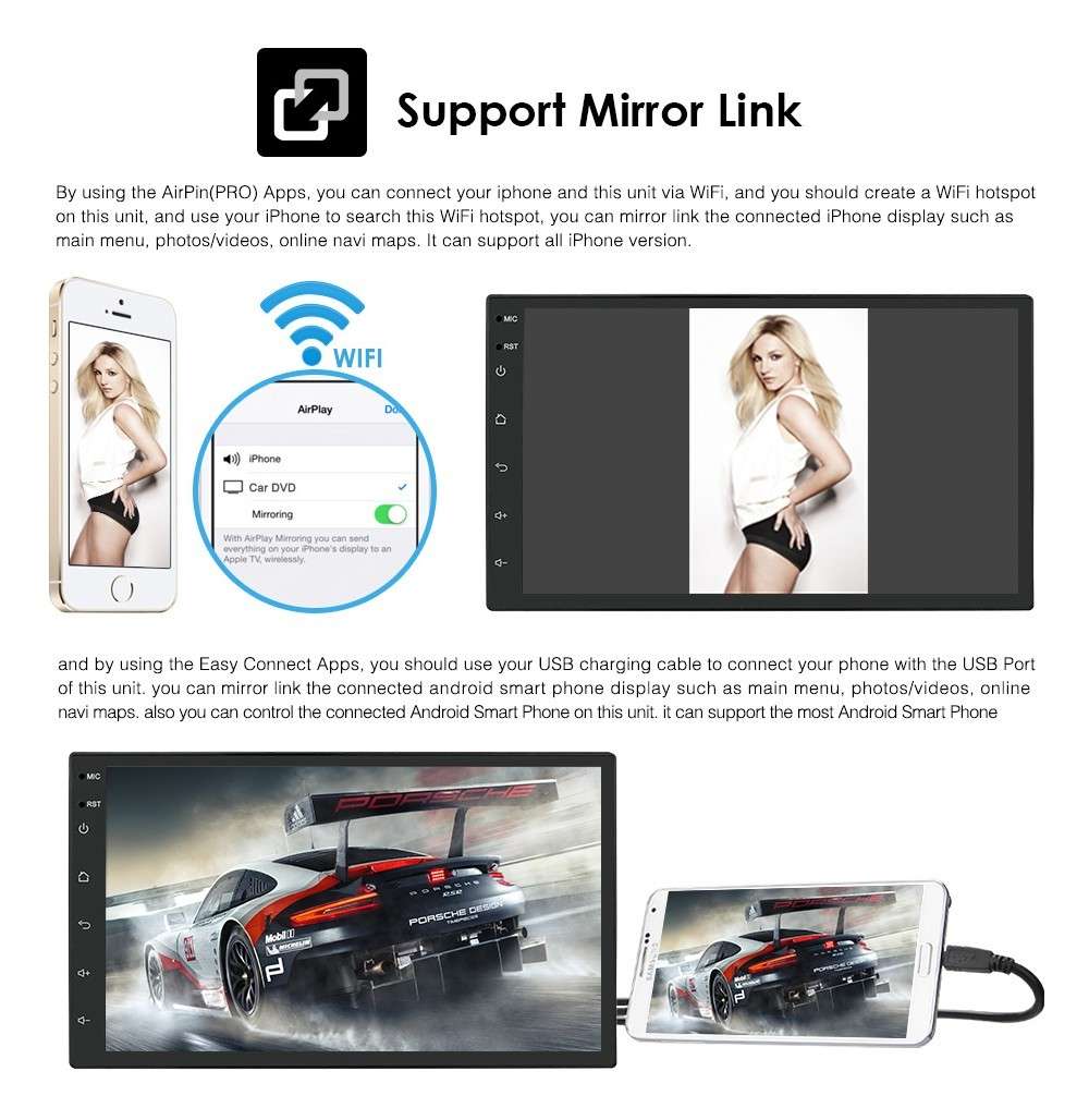 7" Double 2 Din Android Car Stereo Radio MP5 Player GPS Navigation FM RDS 32GB
