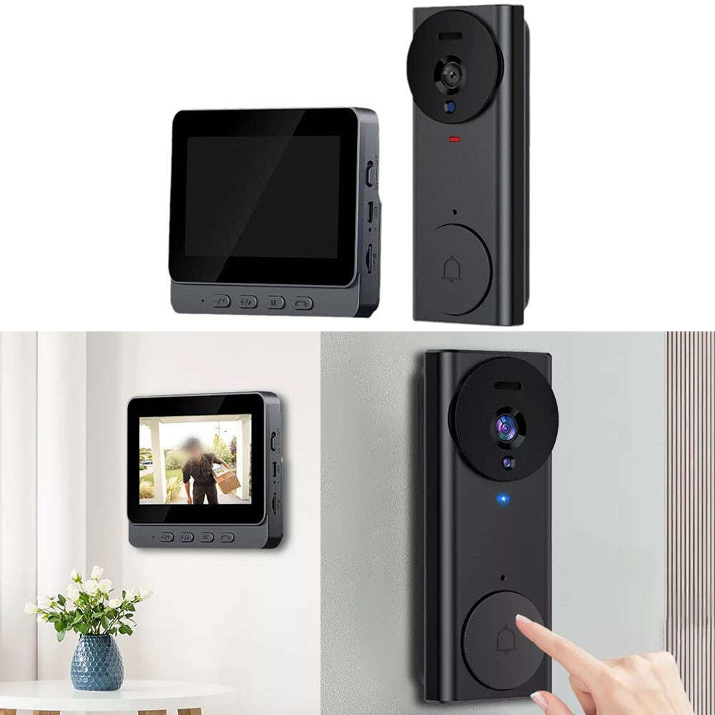 Rechargeable Wireless Video Doorbell With 4.3 Inch Display And Snapshot Feature