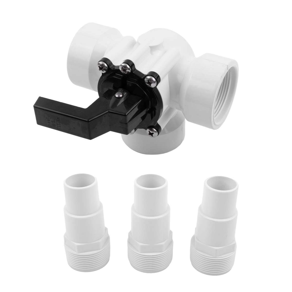 Swimming Pool Hoses Connection Air Beds Air Pumps 3-way Valve 4pcs/set Plastic
